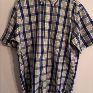 Brooks Brothers Blue and Green Casual Button Down Shirt